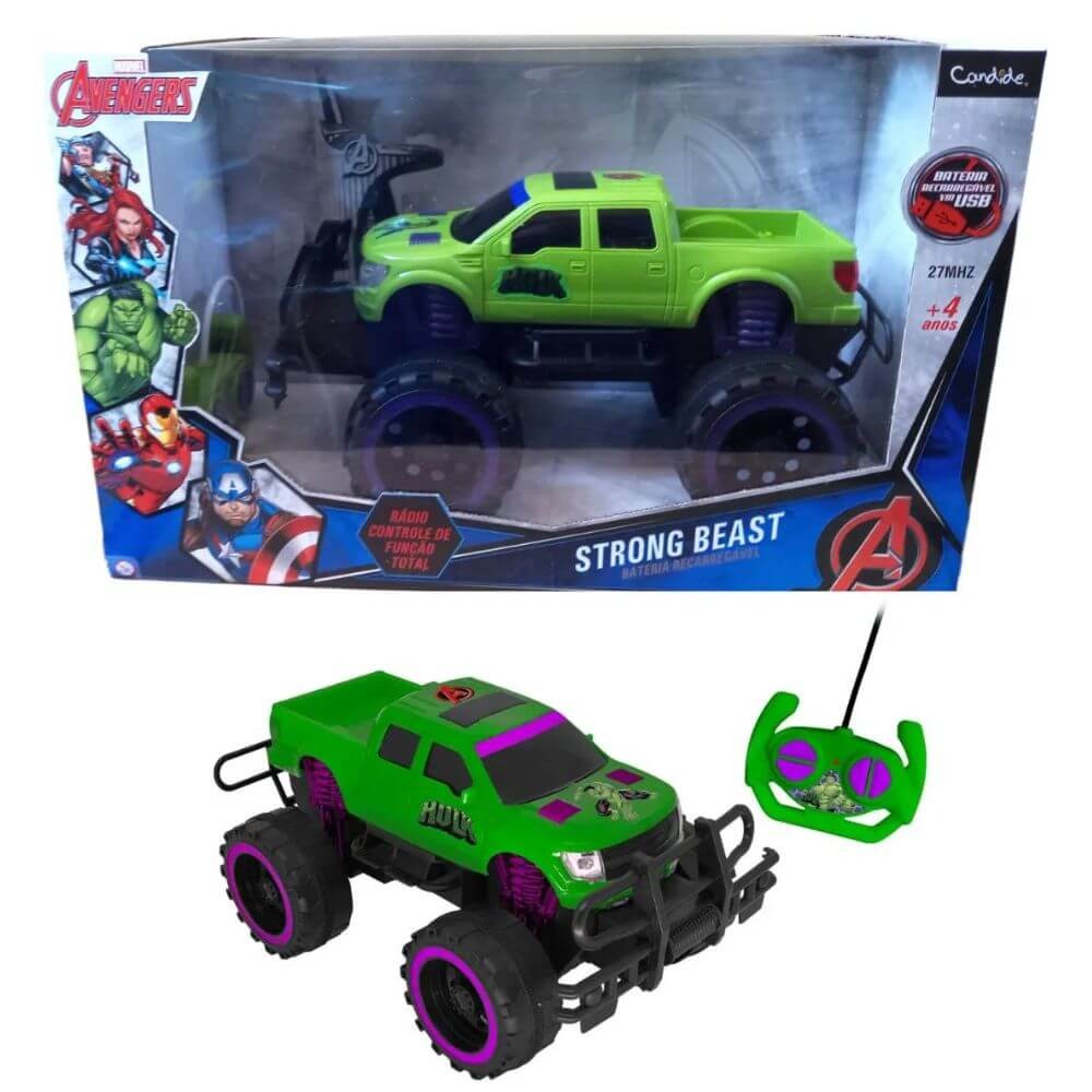 Carro Controle Remoto Vingadores HULK Strong Beast - Candide | Shopee ...