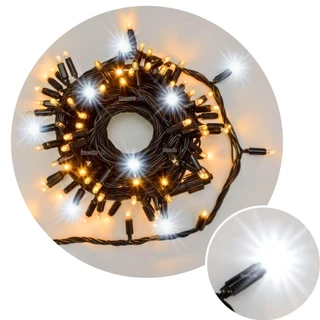 Cordão 300 Led EXTERNO Bivolt com Strobo 4x1 sem conector Fio Verde 30 metros Branco quente Natalino
