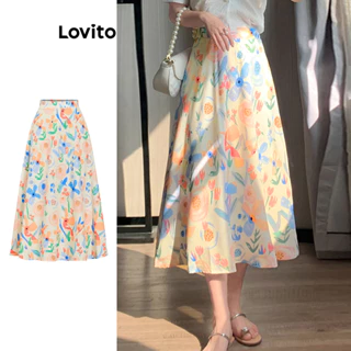 Lovito Saia Floral Elegante para Mulheres L100MD310