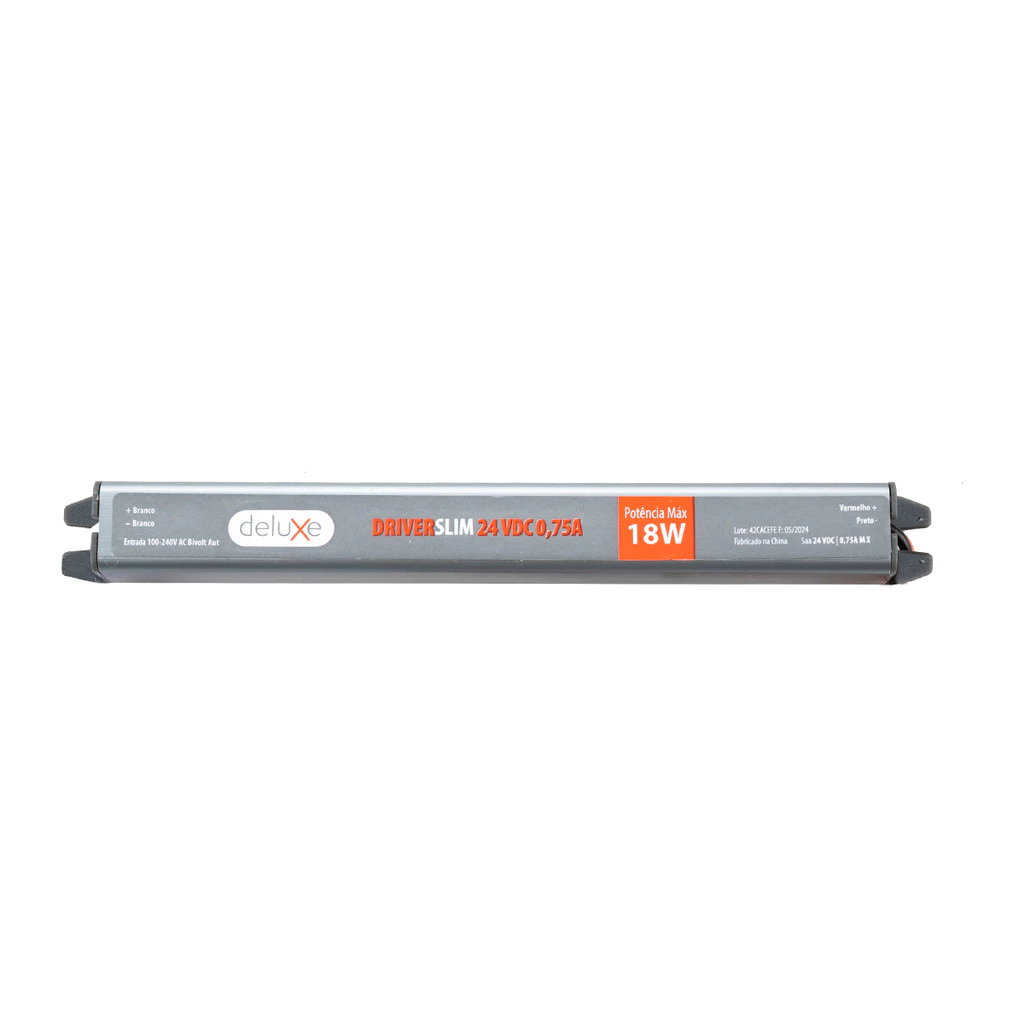 Fonte Driver Slim para fita Led 0.75a 24v 18w Bivolt Deluxe