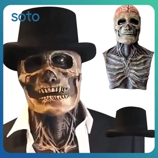 Máscara De Terror De Halloween SOTO 3D Realidade Cabeça Cheia Máscara De Caveira Capacete De Mandíbula Móvel Esqueleto Látex Assustador Halloween Masquerade Prop