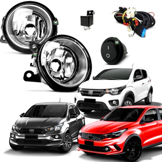 Kit Farol Auxiliar Milha Argo/Cronos 2017 2018 2019 2020 2021 2022 Mobi 2016 Em Diante Botao Tic Tac