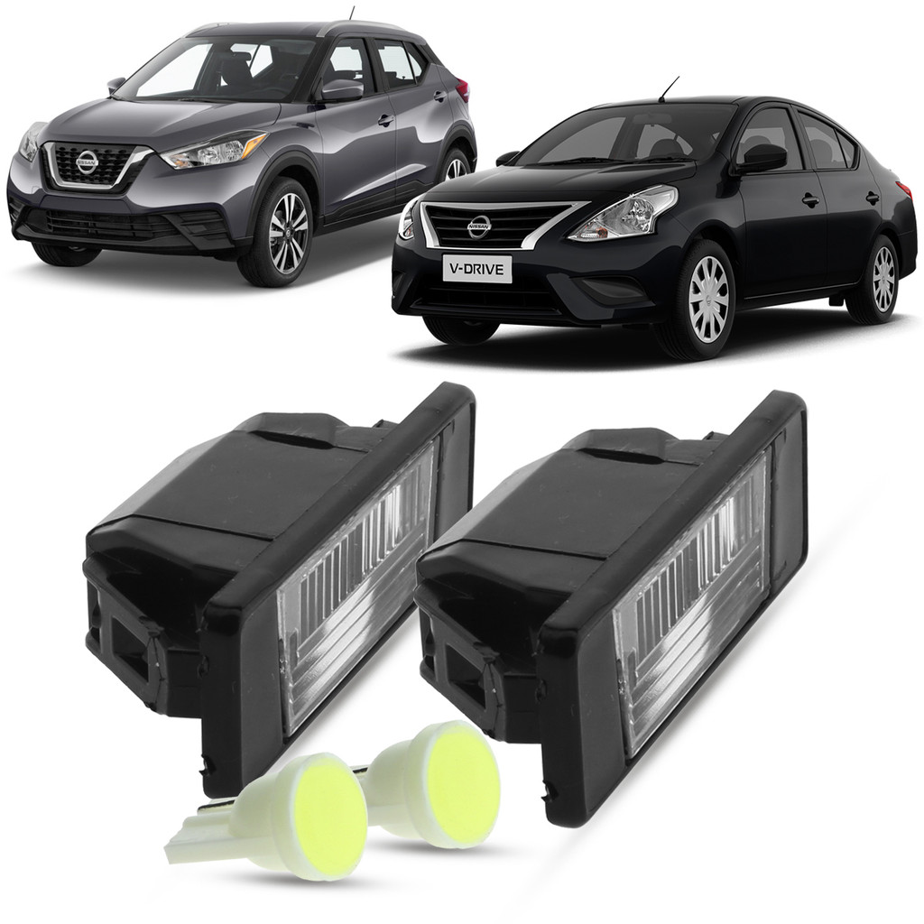 Par de Lanterna Luz de Placa + LED Nissan Versa 2012 a 2019 Kicks 2016 ...