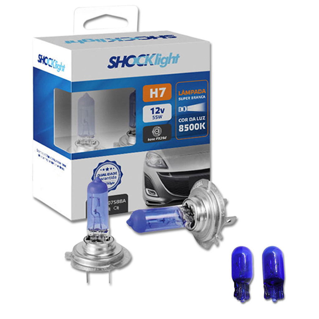 Lâmpadas Super brancas Farol Baixo Volkswagen SpaceCross 2012-2014 H7 8500k + Brinde (W5W)