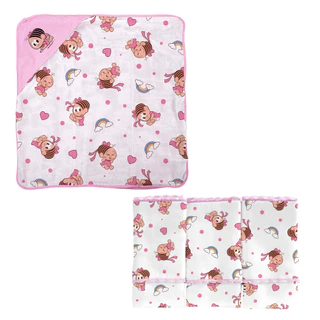 Kit 4 Peças Enxoval Bebê Toalha+Pano de Boca Turma da Mônica em Oferta na Shopee