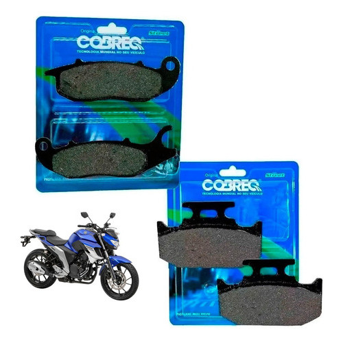 Jogo Pastilhas De Freio Diant/tras Fz25 Fazer 250 2018-2023
