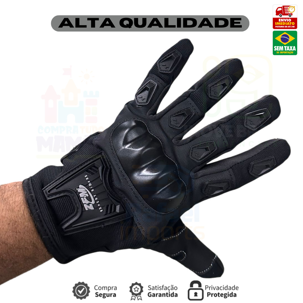 Luva Touch Screen Motociclista Sensível ao Toque Esportiva Com Proteção Motoqueiro Motocross Moto