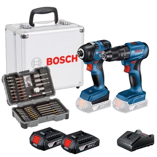 Parafusadeira Impacto + Chave Impacto Baterias Carregador e Kit de pontas BOSCH