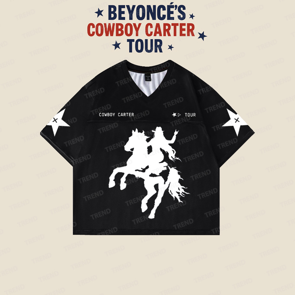 Beyonce Cowboy Carter Tour 2025 Merch Futebol Colheita Camisa