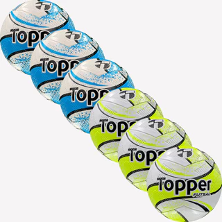 Kit Com 6 Bolas De Futebol Slick Futsal Usee Brasil Topper Original