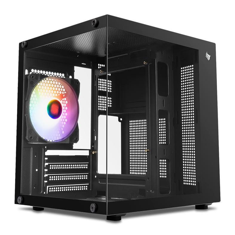 Gabinete Gamer Pichau Atom, Mini-Tower, Lateral de Vidro, Com 1 Fan, Preto, PG-ATOM-BK