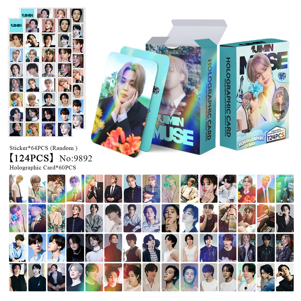 KPOP 124 Pçs/Caixa BTS Photocards Bangtan Boys Holográfico LOMO