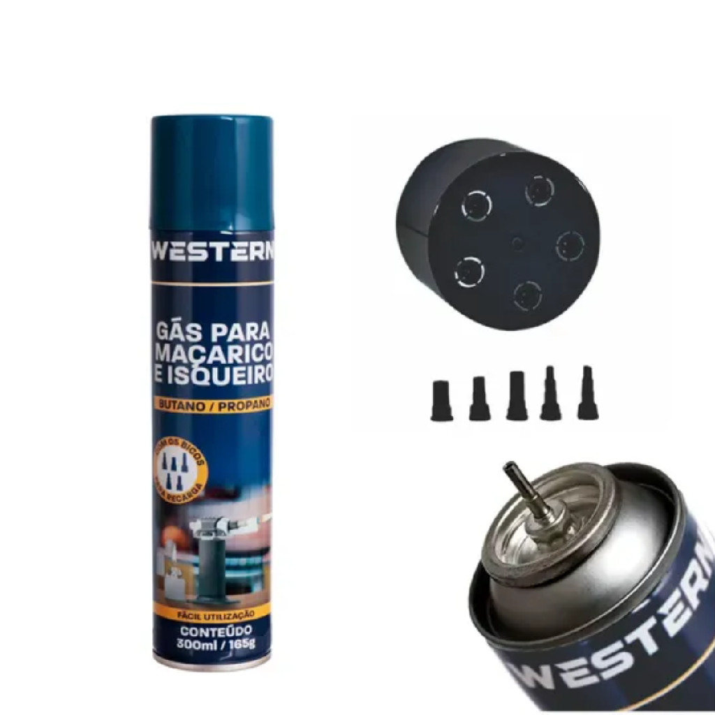 Gás Butano Para Isqueiros E Maçaricos Da Marca Western 300ml | Shopee ...