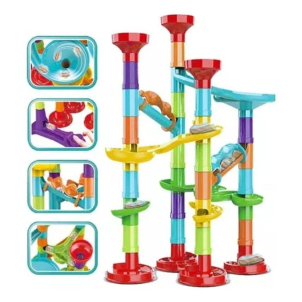 Pista Labirinto Bolinhas De Gude Blocos De Montar Infantil 50 Peças Dia ...