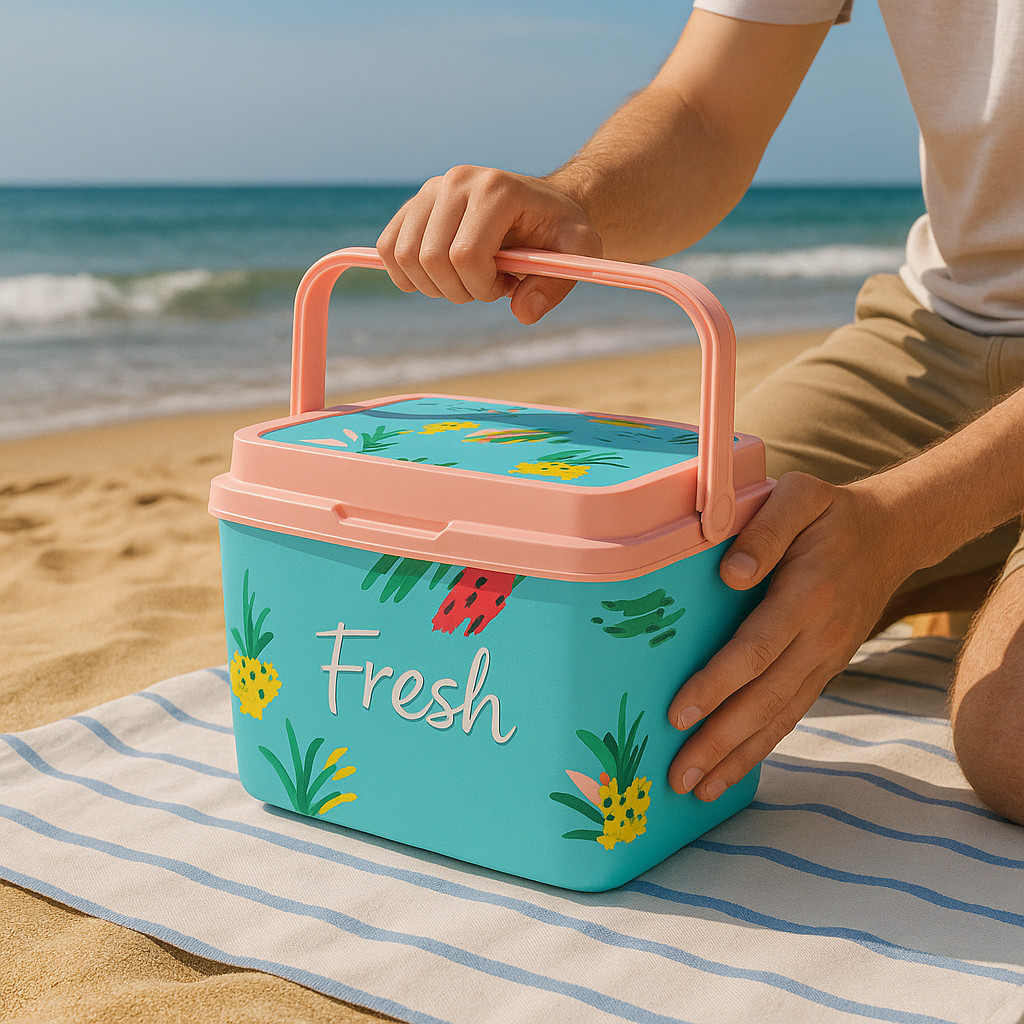 Caixa Térmica Cooler 7L c/ Alça Porta Latas Para Camping Praia
