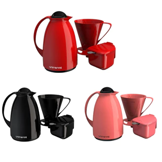 Kit Prático Para Café Cha Garrafa 650ml + Açucareiro 350ml + Suporte Filtro caf 102,103 Unitermi