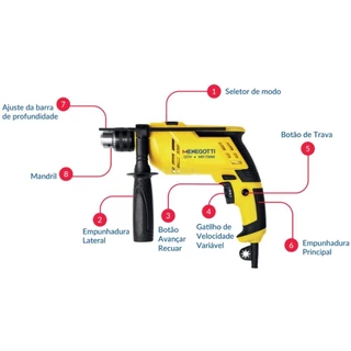 Furadeira de Impacto 1/2 POL 750W MFI750W MENEGOTTI