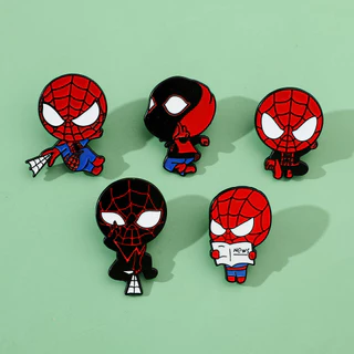Personalidade criativa dos desenhos animados europeus e americanos Homem-Aranha Broche Personagens de cinema e televisão Crachá de metal Acessórios de alfinete decoração de roupas