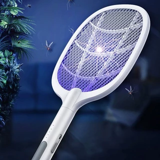 Raquete Mata Mosquito Recarregável Com Suporte De Mesa Casa - BM-A042