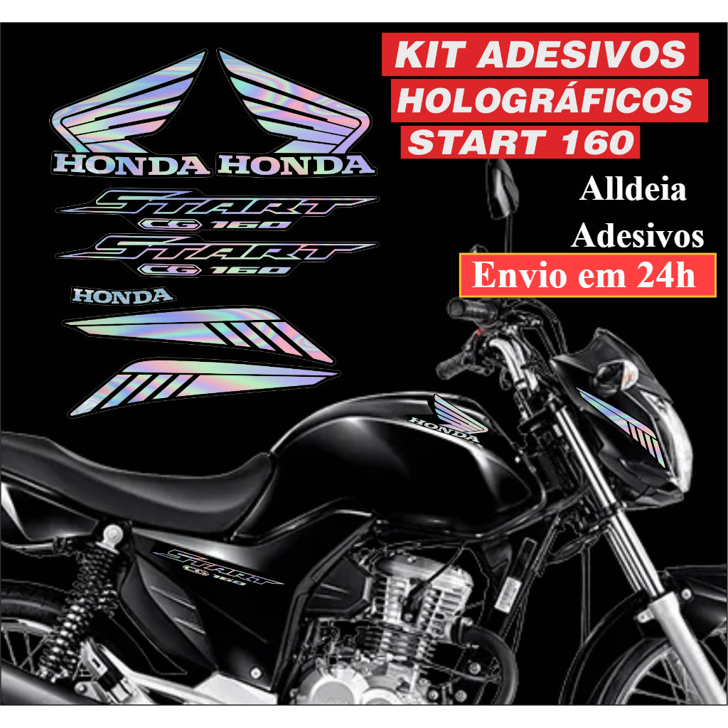 KIT ADESIVOS HOLOGRÁFICOS START 160 2024 | Shopee Brasil