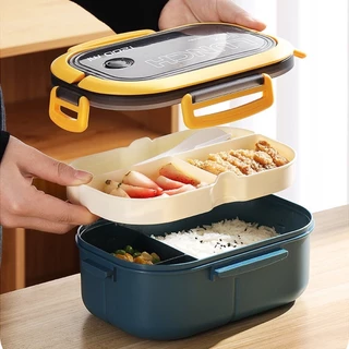 Pote De Marmita Box Food 2 Camadas 1200 ml Com Talheres - Allmini