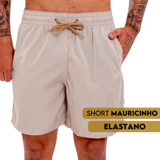 Bermuda Short Mauricinho Modelagem Premium Elastano Liso Versátil para Treino Praia Passeio