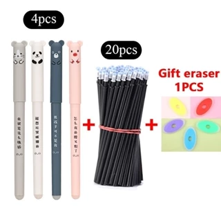 25PCS/set Conjunto De Caneta gel Apagável 4 Canetas E 20 Recargas Esferográfica Preta Azul Disponível Papelaria Escolar