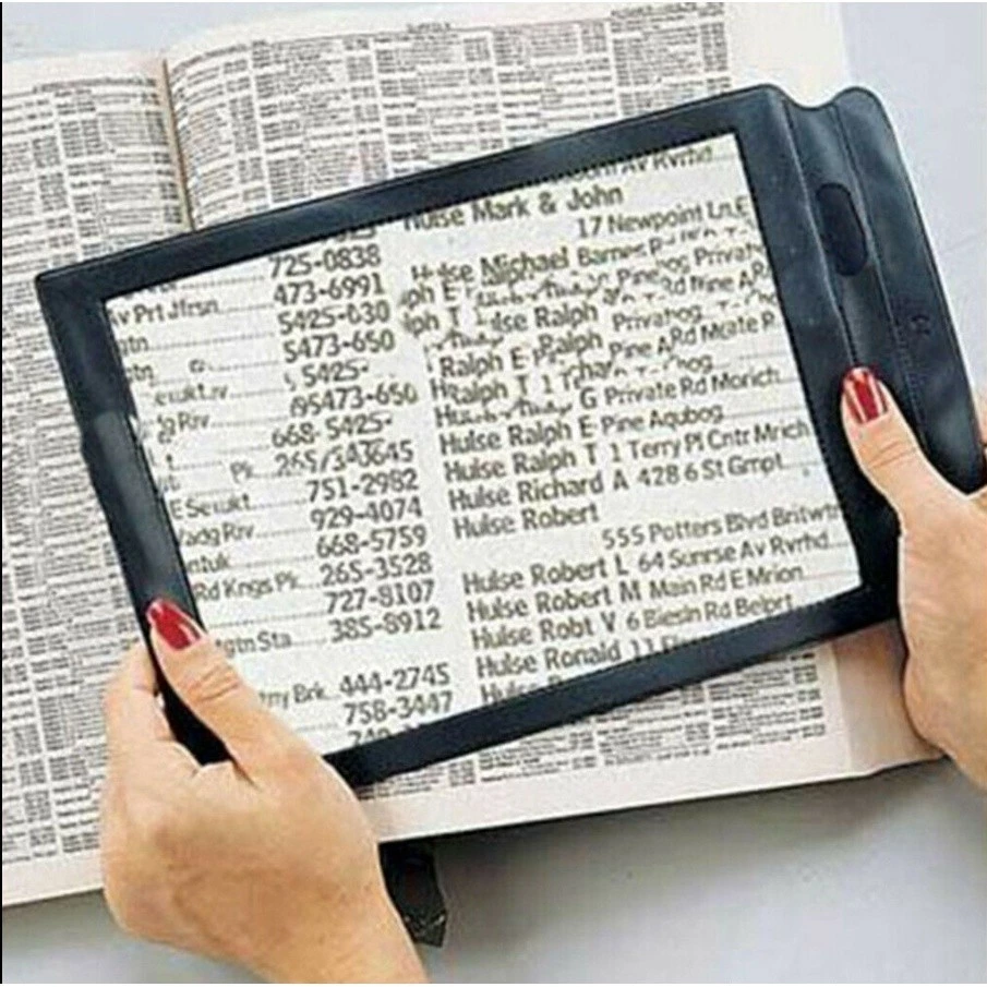Ready Stock Full Folha De Lupa De Página 4X Grande Lente De Ajuda De Leitura De Livro +