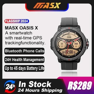【 MASX Oasis X 】 Gps Relógios Smartwatch Masculinos Femininos Alexa Relógio Inteligente Com Tela Premium Ultra HD Telefônico Hi-Fi Bluetooth Integrado