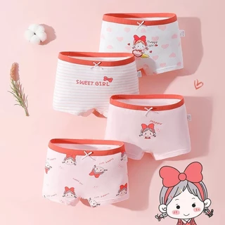 Kit 4 Calcinha Boxer Menina Algodão Bonequinha Fofa C/ Laço