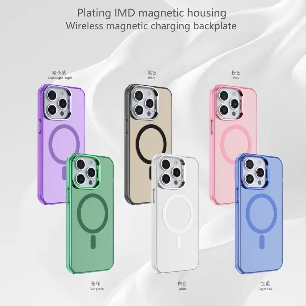 Capa Magnética IMD Para iPhone 15 Pro Max 15 15 14 13 12 11 Cobertura Total Acrílica Protetora À Prova De Choque