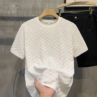 Produtos Europeus Mais Vendidos De Alta Qualidade/Padrão T/fashionable De Manga Curta/Camisa De Verão De Luxo Leve/Caixa De Cor Sólida De Temperatura