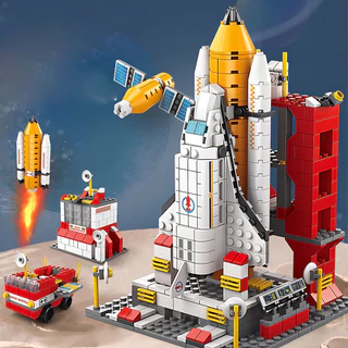Space Aviation Manned Rocket Spaceship Blocos De Construção De Foguetes Com Astronauta Figura Cidade Modelo Aeroespacial Tijolos Brinquedos De Ação De Graças , Halloween Presente De Natal Decoração De Casa