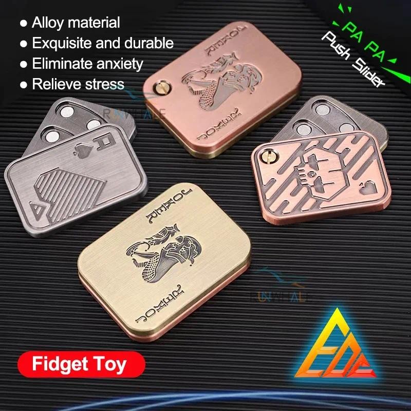 Fidget Slider Metálico De Póker - Juguete Antiestrés Magnético Portátil Para Aliviar La Ansiedad Y Mejorar La Concentración