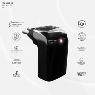 Protetor DPS com Tecnologia LCF iCLAMPER Pocket Fit 3P - 10A