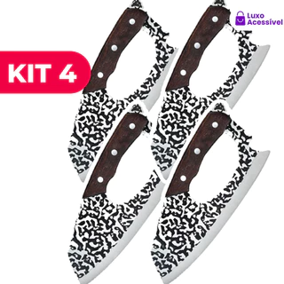 Kit de Facas de Aço Inox de Alta Qualidade com Cabo King Artesanal para Churrasco e Cozinha