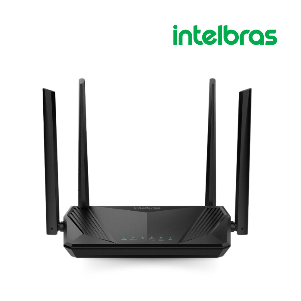Roteador Wireless Wi-Fi W6 1500 Intelbras 4 Antenas Segurança WPA 3 Preto Fácil instalação E Conexão Internet Casas