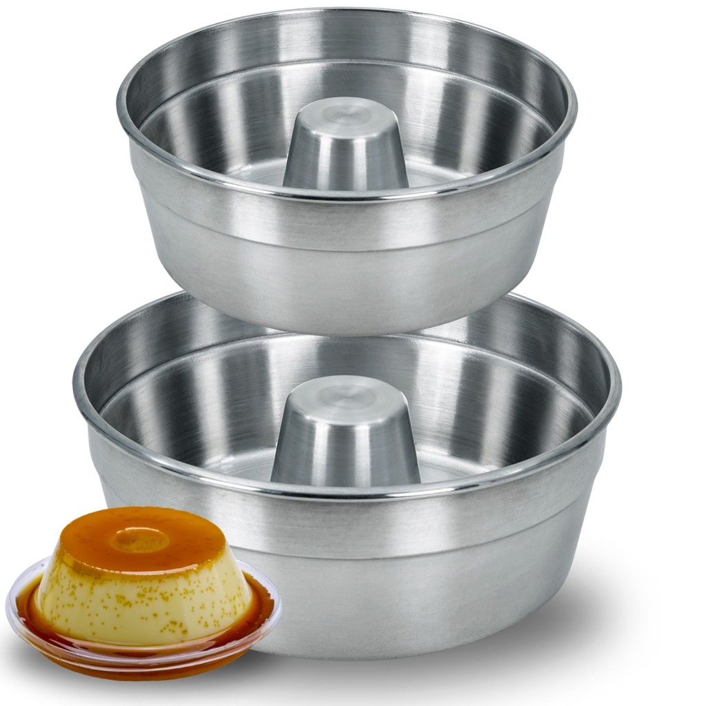 Kit 2 Formas De Bolo e Pudim Com Cone 16 e 18 cm Padaria Confeitaria ...
