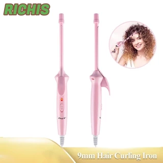 RICHIS Mini Ferro De Frisar Para Cabelos , Varinha Profissional Elétrica De 9mm , Superfina Pequena Ferramenta De Modelagem De Crimpado Salões De Cerâmica