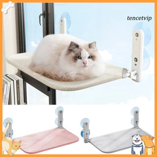 [VIP] Rede Dobrável Para Gatos Capa De Tecido De Malha Respirável Cama De Gato Sem Fio Com 4 Ventosas Estrutura De Aço Poleiro De Janela Banhos De Sol Internos