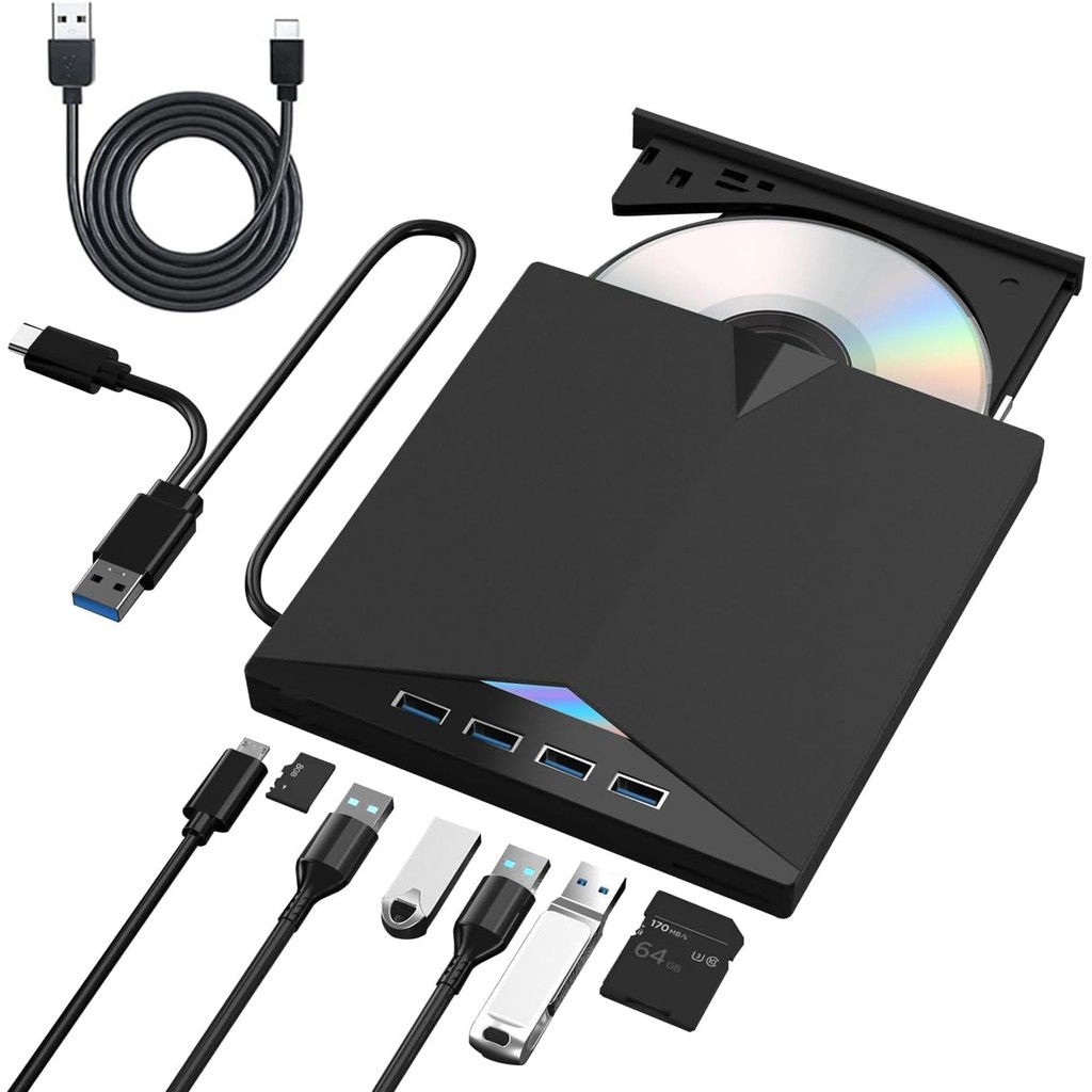 Unidade Blu-Ray Externa 7 Em 1 , Reprodutor De DVD/BD Burner Com ...