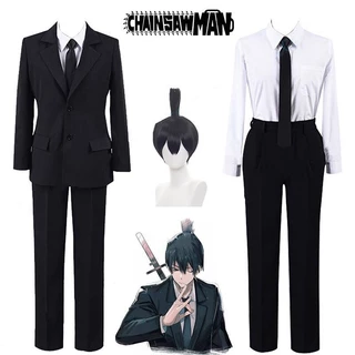 Anime Chainsaw Man Temporada 2 Hayakawa Aki Cosplay Trajes Perucas Preto Uniforme Halloween Role Play