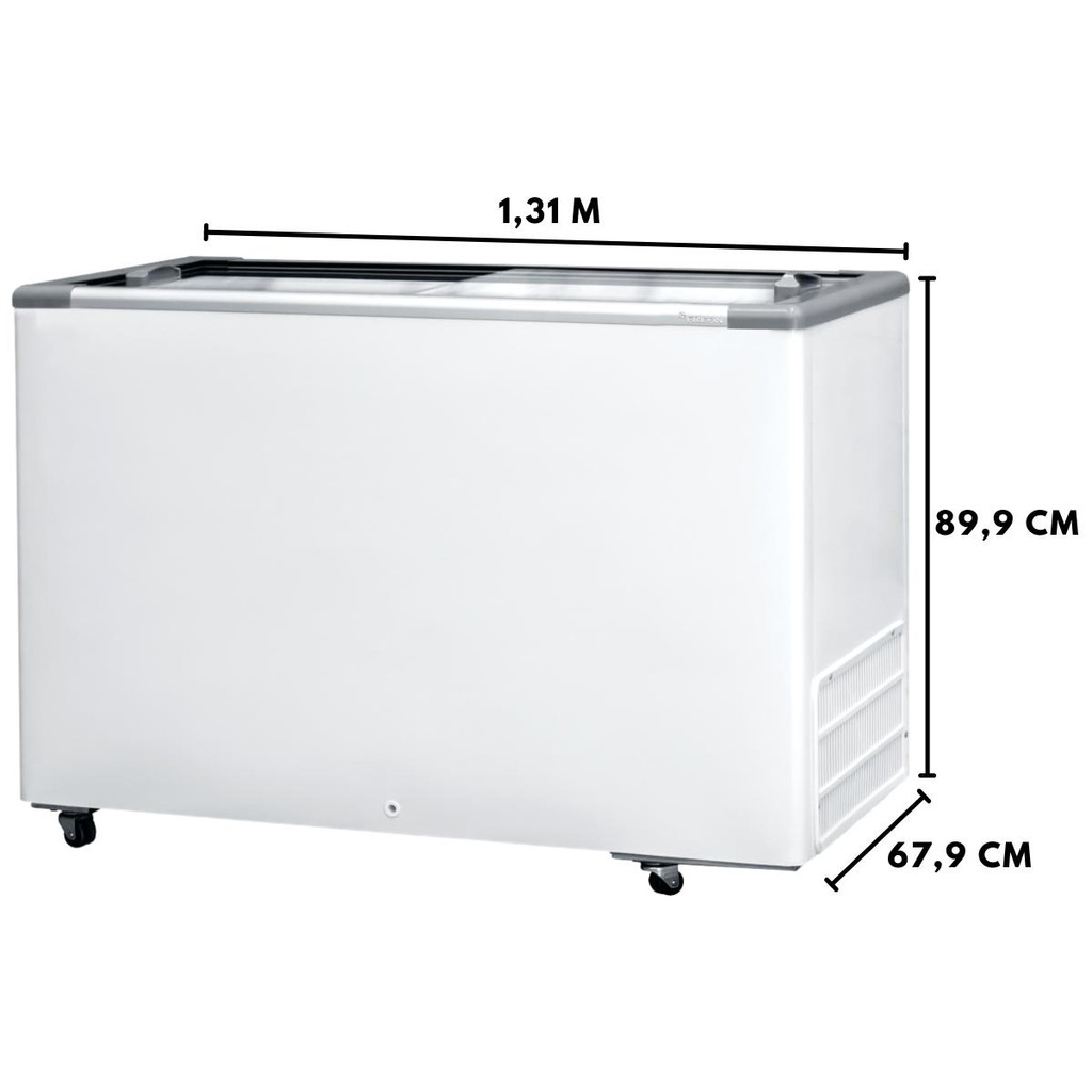 Freezer Horizontal 411 Litros Tampa de Vidro Deslizante HCEB411