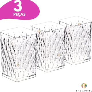 Porta Pincel de Maquiagem 3 Peças Organizador Multi Uso Acessórios Escovas Batom Bancada em Oferta na Shopee