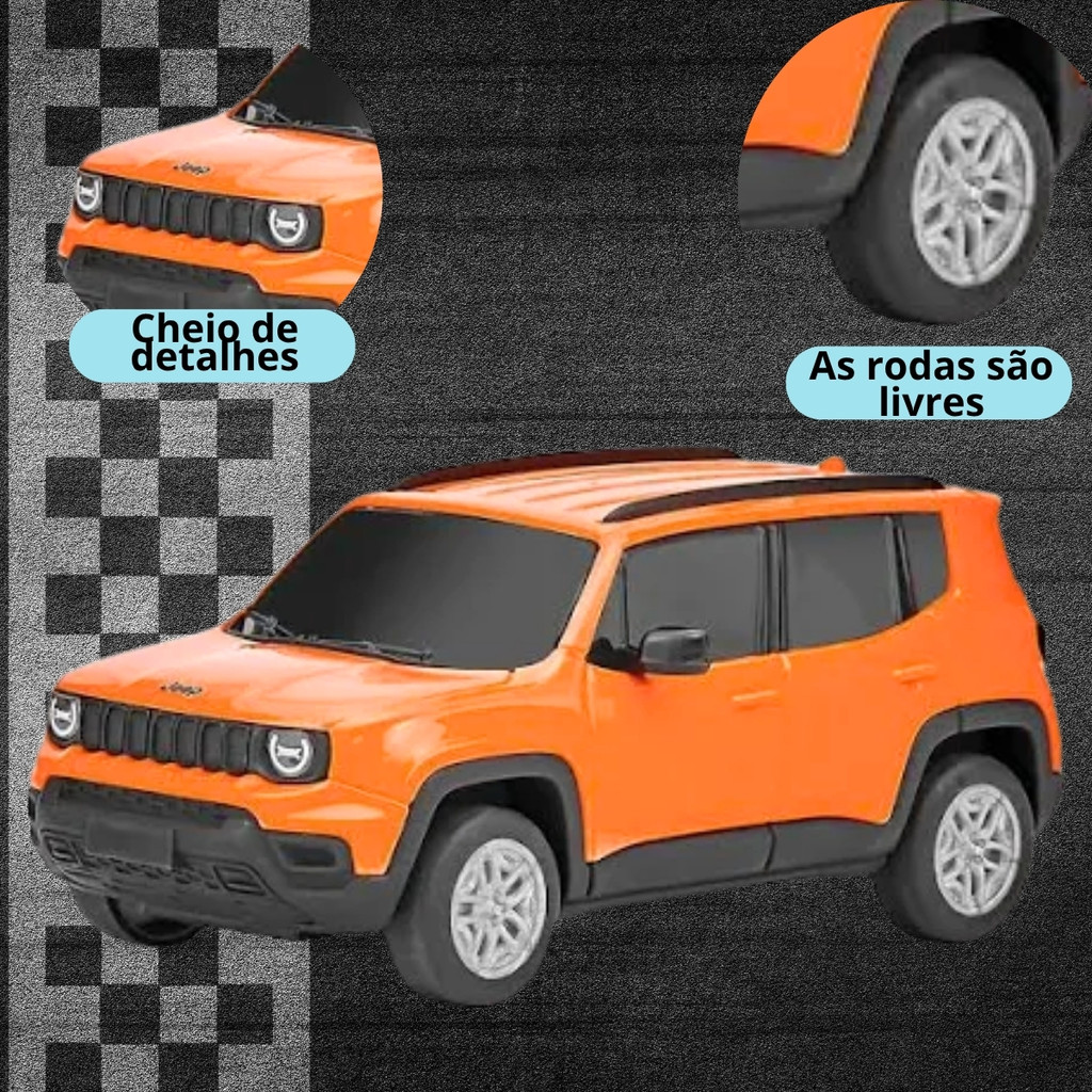 Jeep Renegade Carrinho Com Chaveiro 1:30 - Miniatura De Brinquedo