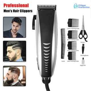 Máquina De Cortar Cabelo Barbeador Aparador Profissional Acabamento Barba 9 Peças Elétrico 110V em Oferta na Shopee