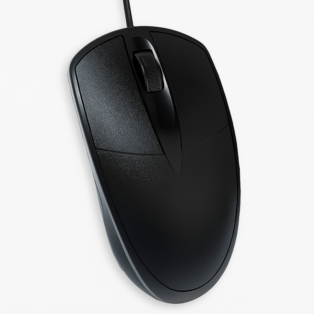 Mouse Óptico USB Preto com 1000DPI Conexão Plug e Play e Design ...
