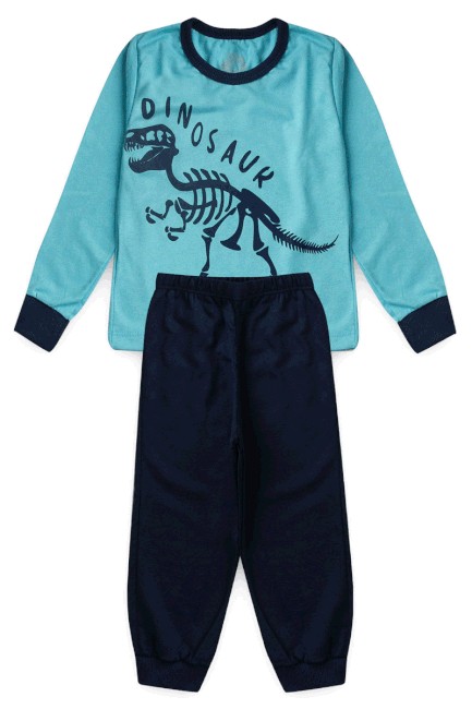 Pijama Infantil Azul Claro Dinossauro em Oferta na Shopee