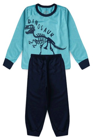 Pijama Infantil Azul Claro Dinossauro em Oferta na Shopee