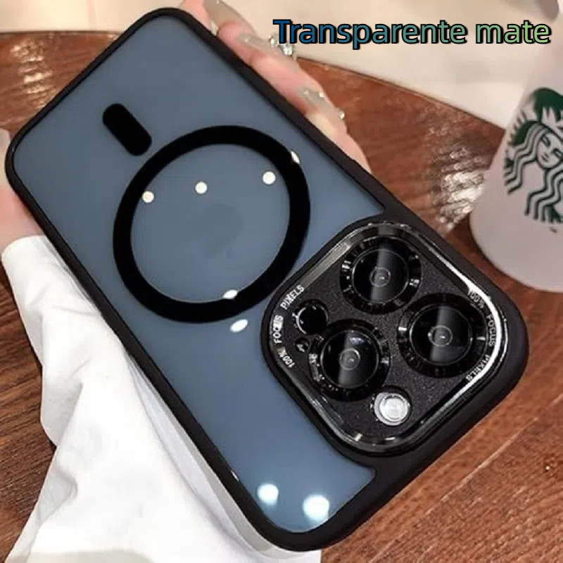 Acrílico mate magnético para magsafe caso de carga por inducao de iphone 11/12/13/14/15/16